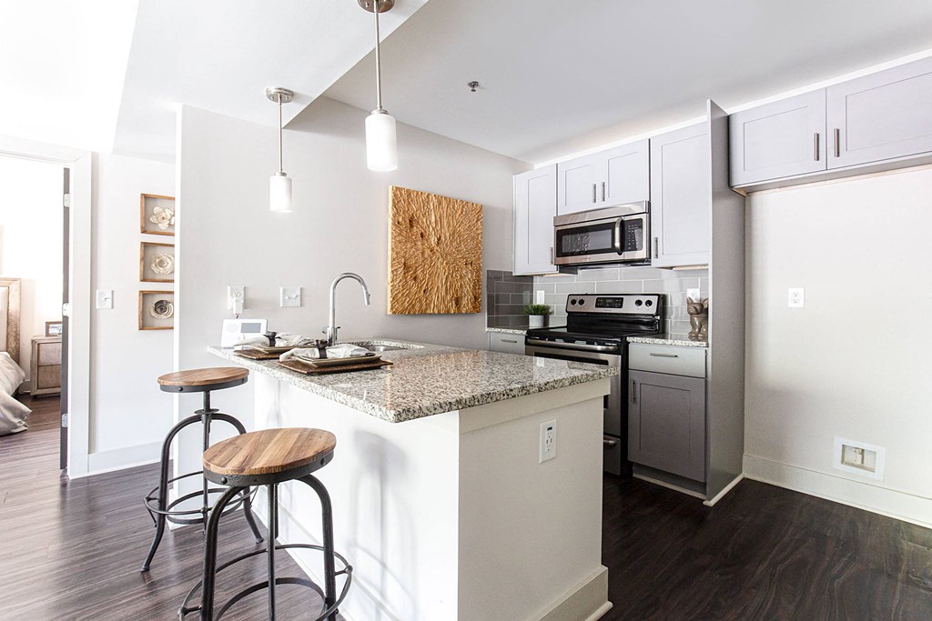 Gourmet Kitchen With Island at The Metro Apartments, Georgia