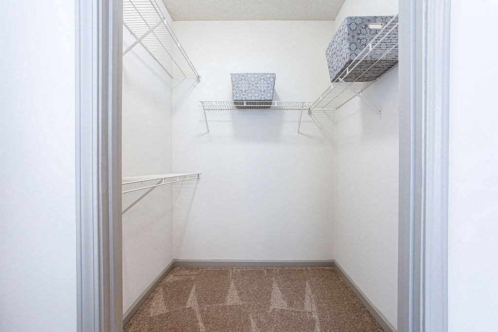 a walk in closet in a 555 waverly unit