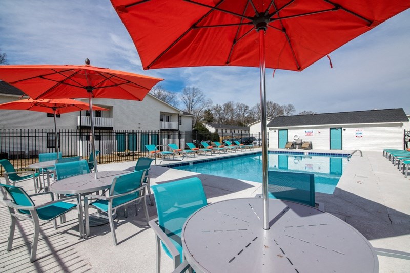 View of pool side at The Cleo Apartments, Athens, 35611