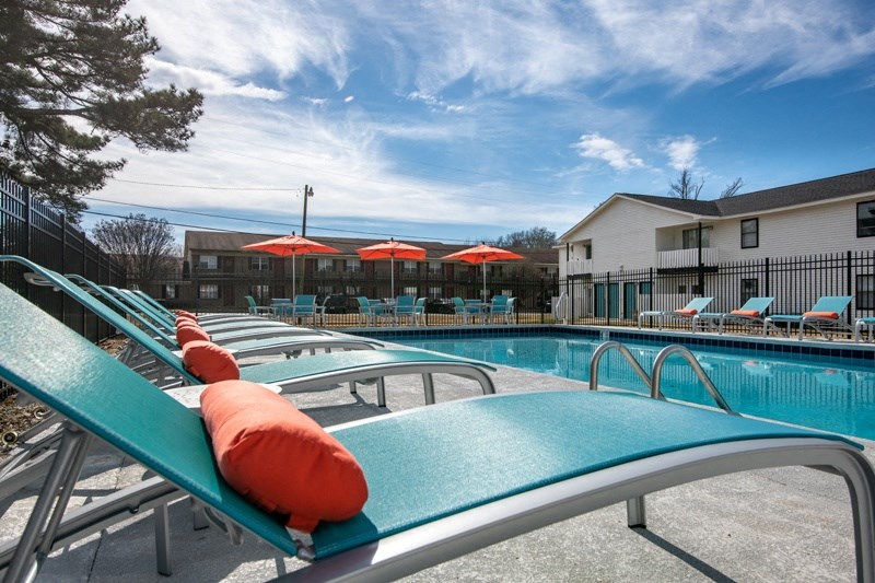Aerial view of pool at The Cleo Apartments, Athens