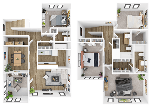 4 bed 2.5 bath floor plan at The Ellis Apartments, Clarkston, GA, 30021