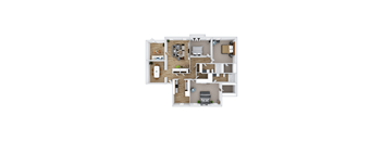 3 bed 2 bath floor plan at The Ellis Apartments, Georgia