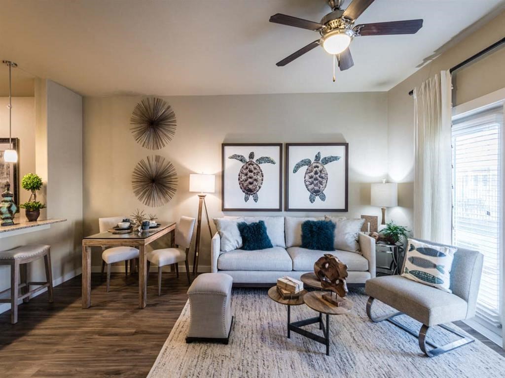 Modern Living Room at Century Palm Bluff, Portland, TX