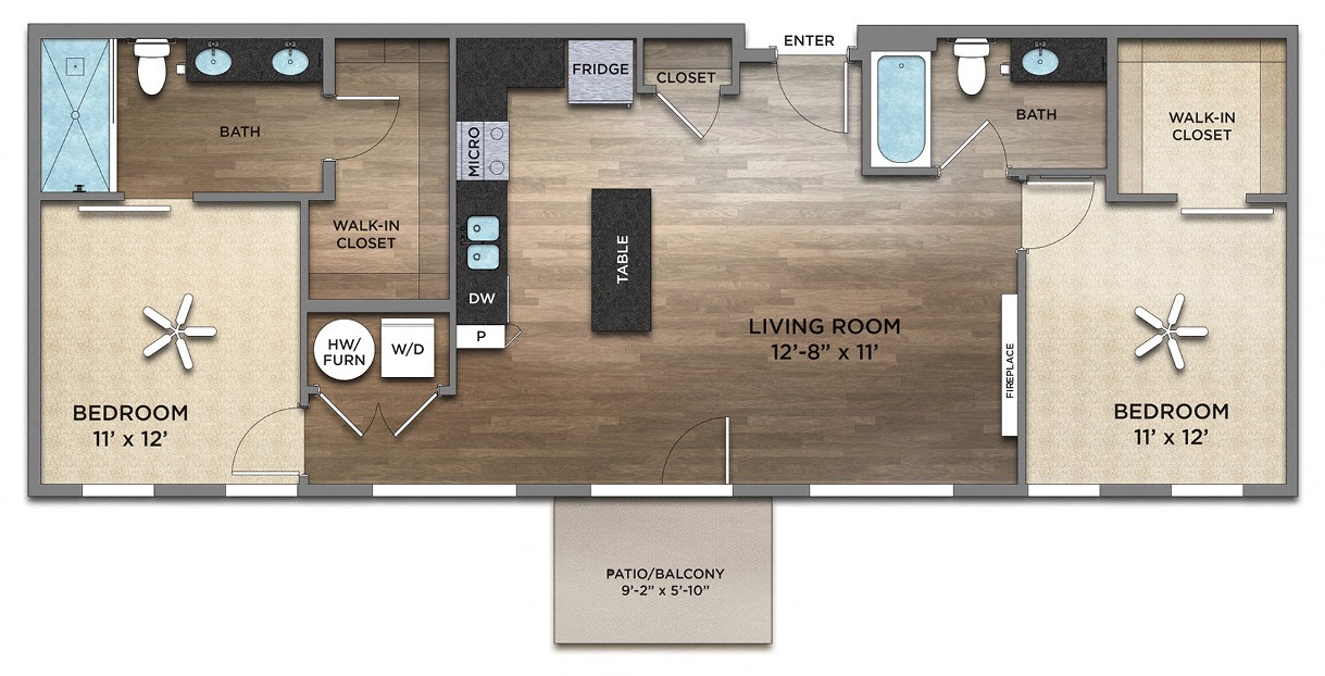 Tyler Floor Plan at Century Baxter Avenue, Louisville