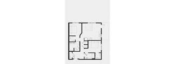 A black and white image of a floor plan of a house.