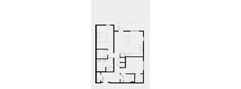 A black and white image of a floor plan for a house.
