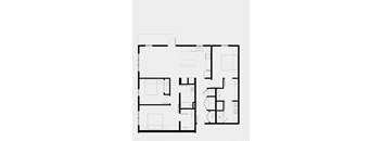 A black and white image of a floor plan with multiple rooms.