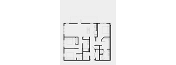 A black and white floor plan of a house with multiple rooms.