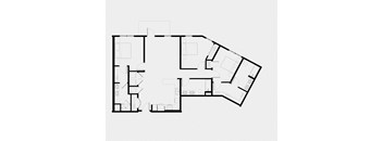 A black and white image of a floor plan for a house.