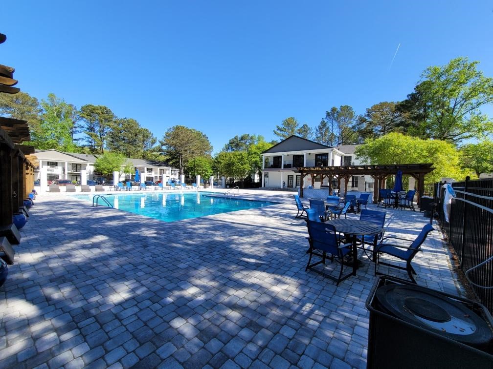 our apartments showcase a swimming pool at Vinings RiverVue Apartments, Atlanta, GA, 30339