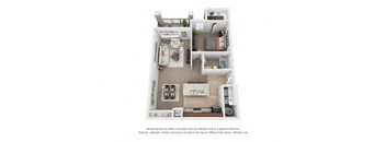 One bedroom One bathroom Floor Plan at Ventura at Turtle Creek, Rockledge, FL, 32955