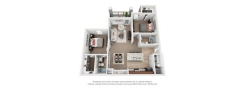 Two Bedroom Two Bath Floor Plan at Ventura at Turtle Creek, Rockledge