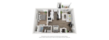 1 bed 1 bath A2 Floor Plan at Vue on Medlock, Peachtree Corners, GA