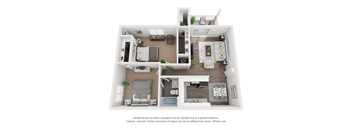 2 bed 1 bath B1 Floor Plan at Vue on Medlock, Peachtree Corners, Georgia