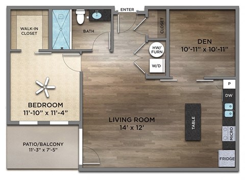 Winter Floor Plan at Century Baxter Avenue, Louisville, KY