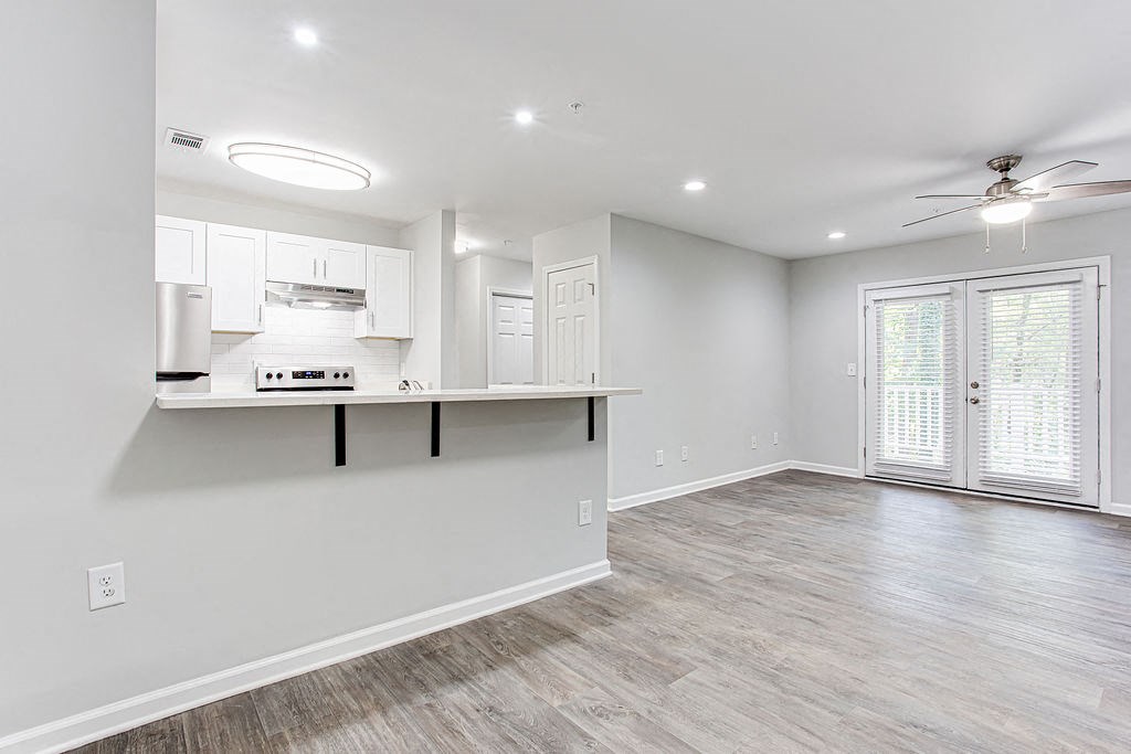 Stylish Kitchen Designs with living area at Wood Terrace, Doraville, GA, 30340