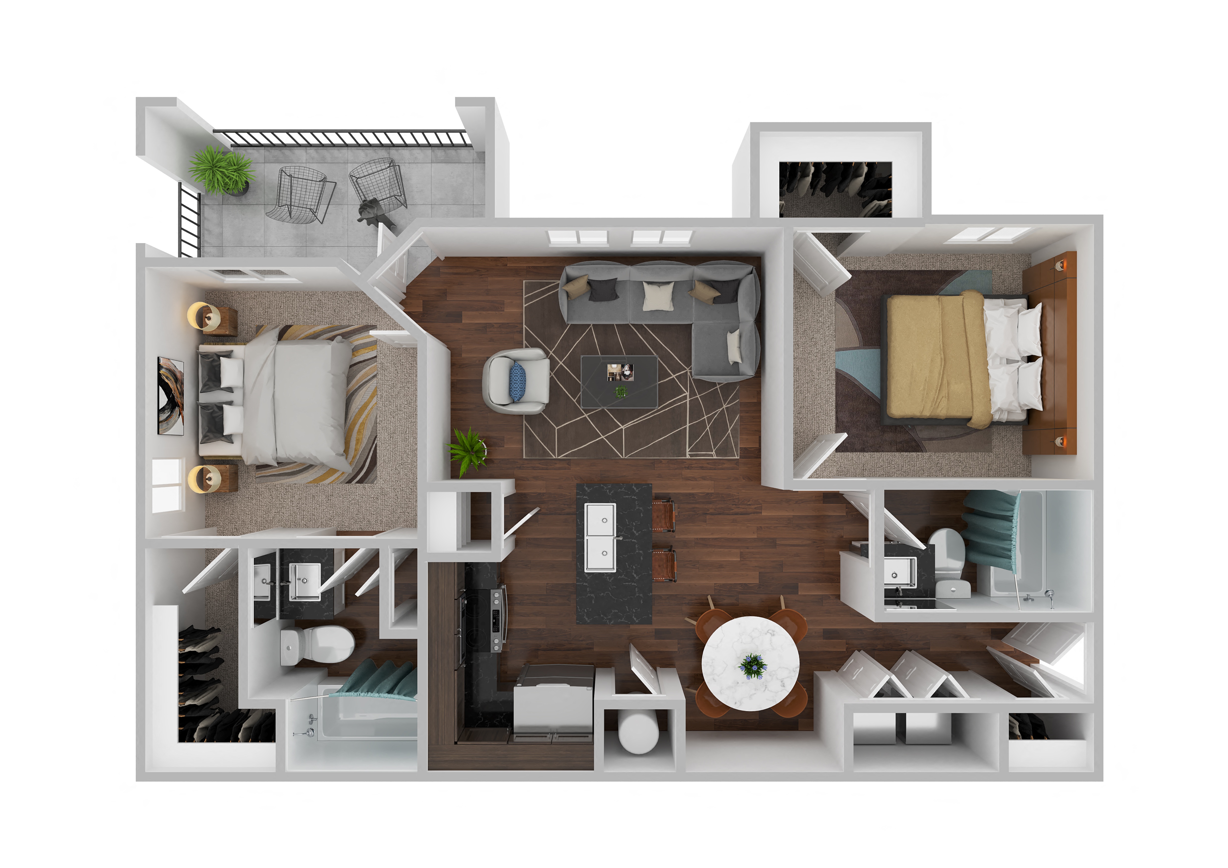 2 bedroom floor plan at Century HomePlace, Prattville, AL 36066
