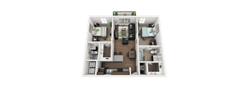 2 Bed 2 Bath Floor Plan at Oasis at Cedar Branch, Wilmington