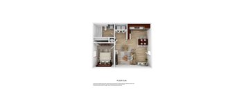 1 bedroom floor plan  at Chelsea Place apartments Lithonia, GA