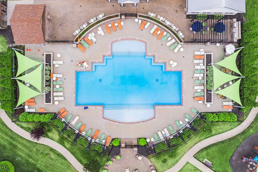 Aerial Pool View at Century Belmont Station, Kentucky, 40243