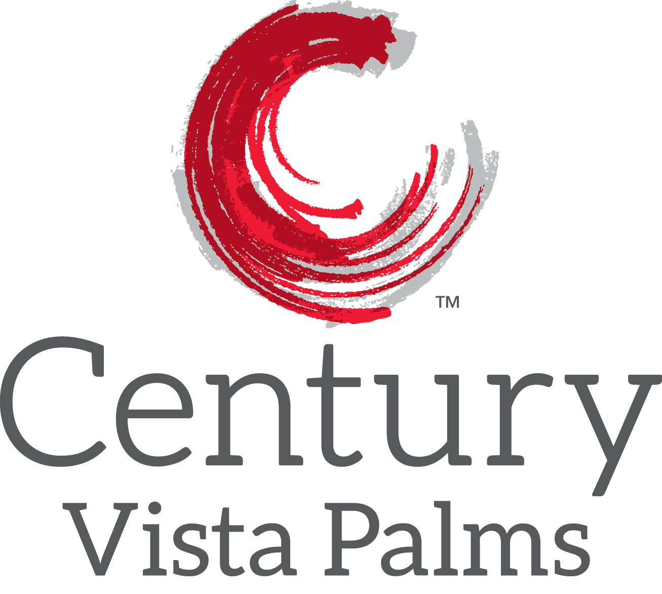 the logo for citi vista palms with a red c in the shape of