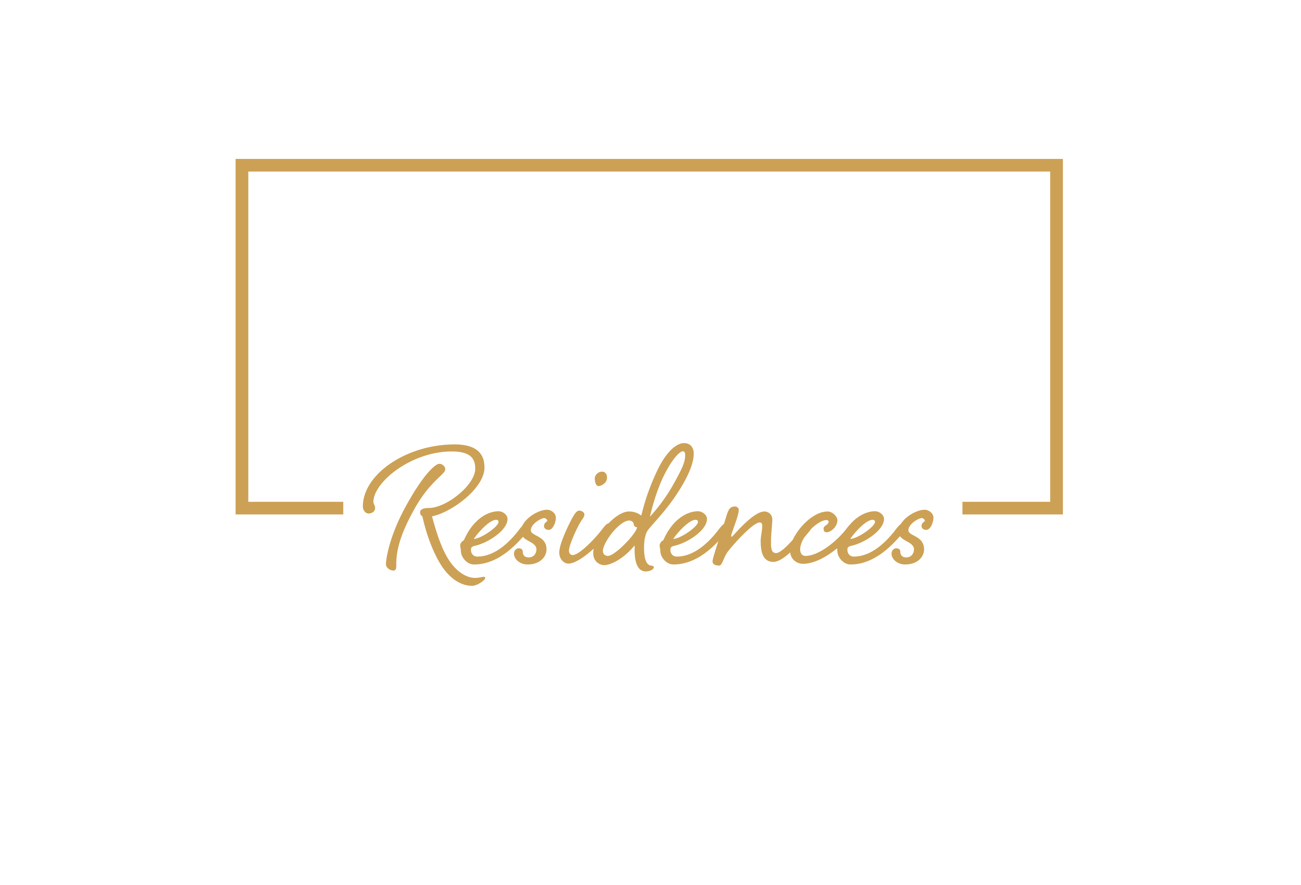 A black and gold logo for Faris Residences in Goose Creek.