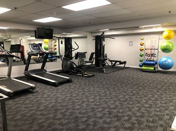 Modern Fitness Center  at Carisbrooke at Manchester Apartments, Manchester, New Hampshire