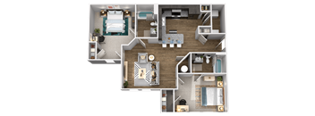 a floor plan of a house with a bedroom and a living room