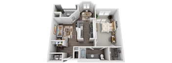 1 bedroom 1 bathroom The Midtown Floor Plan at Crest at Midtown, Georgia, 30308