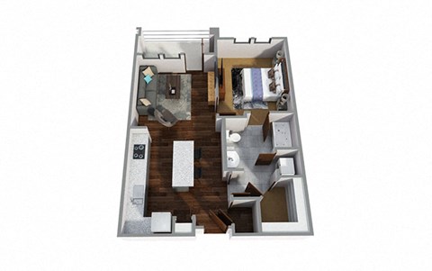 1 Bedroom A 1 Bath Floor Plan at Century Town Center, Gainesville, FL, 32607