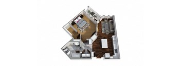 1 Bedroom E 1 Bath Floor Plan at Century Town Center, Gainesville