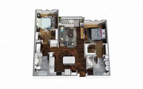 2 Bedrooms and 2 Bathrooms Floor Plans at Century Town Center, Florida
