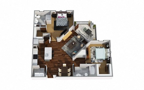 2 Bedrooms and 2 Bathrooms Floor Plans A at Century Town Center, Florida, 32607