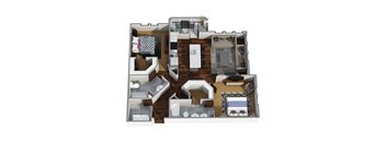 2 Bedrooms and 2 Bathrooms Floor Plans B at Century Town Center, Gainesville, FL, 32607