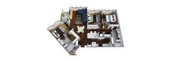 3 Bedrooms and 2 Bathrooms Floor Plans at Century Town Center, Gainesville, FL