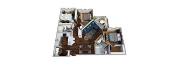 3 Bedrooms and 2 Bathrooms Floor Plans A at Century Town Center, Gainesville, 32607