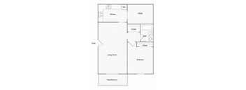 1 Bedroom B Floor Plan at Summit East Nashville, Nashville, Tennessee