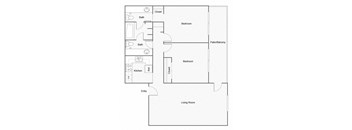 2 Bedroom 1.5 Bath Floor Plan at Summit East Nashville, Tennessee