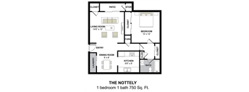 The Nottely Floor Plan at Tiffany Square, Rocky Mount, 27804