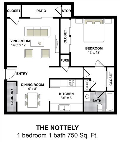 The Nottely Floor Plan at Tiffany Square, Rocky Mount, 27804