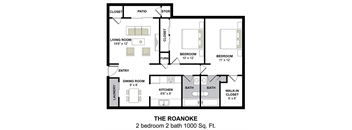 The Roankoe Floor Plan at Tiffany Square, Rocky Mount, North Carolina