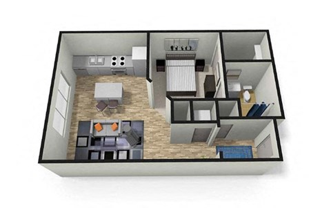 1 bed 1 bath floor plan at Eleven 85 Apartments, Georgia