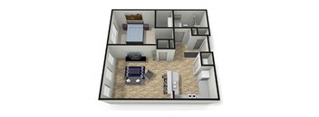 1 bed 1 bath floor plan A at Eleven 85 Apartments, Georgia, 30318