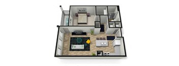 1 bed 1 bath floor plan B at Eleven 85 Apartments, Atlanta, GA, 30318