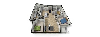 2 bed 2  bath floor plan A at Eleven 85 Apartments, Atlanta