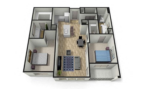 2 bed 2  bath floor plan B at Eleven 85 Apartments, Georgia