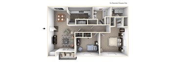 2Bedroom 1.5 Bath Floor Plan at Tulip Grove, Hermitage, 37076
