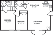 2 bedroom, 2 bathroom w/fireplace