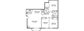 3 bedroom, 2 bathroom