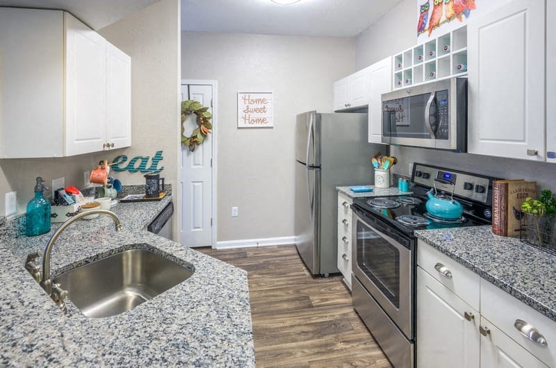 spacious kitchen with stainless steel appliances at Lex at Brier Creek, Morrisville